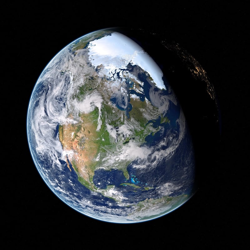 Earth with green leaves